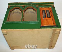 Vintage Dolls House Miniature Toy Shop Store Front Hand Made Painted Wood