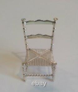 Vintage Dutch. 833 Silver Miniature Doll House Side Chair