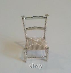 Vintage Dutch. 833 Silver Miniature Doll House Side Chair