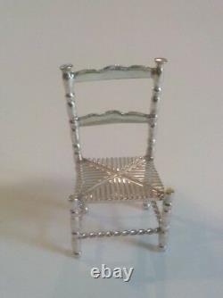 Vintage Dutch. 833 Silver Miniature Doll House Side Chair