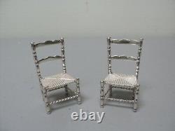 Vintage Dutch. 833 Silver Miniature Doll House Side Chair