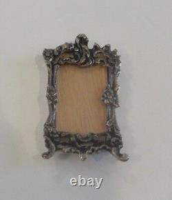 Vintage Dutch. 833 Silver Miniature Doll House Wall Mirror