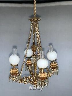 Vintage ELLEN KRUCKER BLAUER Miniature Mart Dollhouse 4 GLOBE CHANDELIER