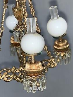 Vintage ELLEN KRUCKER BLAUER Miniature Mart Dollhouse 4 GLOBE CHANDELIER