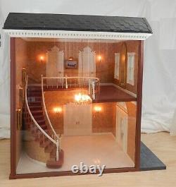 Vintage Electric Grand Staircase Roombox Artisan Dollhouse Miniature 112 OOAK