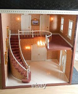 Vintage Electric Grand Staircase Roombox Artisan Dollhouse Miniature 112 OOAK
