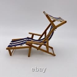 Vintage English Furniture Maker 1/12 Dolls House Deckchair Miniature
