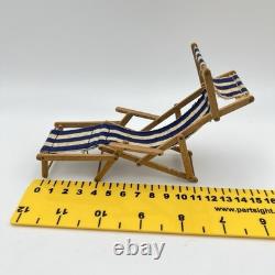 Vintage English Furniture Maker 1/12 Dolls House Deckchair Miniature