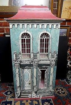 Vintage Eric Lamsdown San Francisco Hand Made Trompe l'oeil Doll House 1988