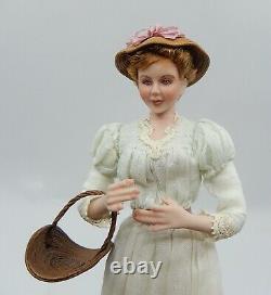 Vintage Gina Bellous Victorian Woman Doll Artisan Dollhouse Miniature 112