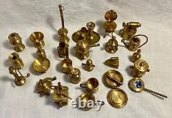 Vintage Group of 31 Dutch Brass Doll House Miniatures