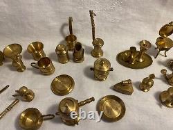 Vintage Group of 31 Dutch Brass Doll House Miniatures