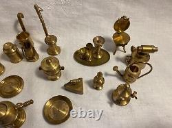 Vintage Group of 31 Dutch Brass Doll House Miniatures