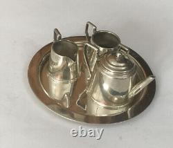 Vintage Hallmarked HM Sterling Silver 925 Tea Set Miniature Mini Dolls House