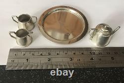 Vintage Hallmarked HM Sterling Silver 925 Tea Set Miniature Mini Dolls House