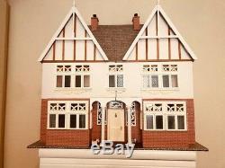 Vintage Homemade Georgian Style Dolls House With Led Lighting