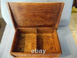 Vintage Horace Uphill Miniature Oak Chest/Coffer Doll House Furniture