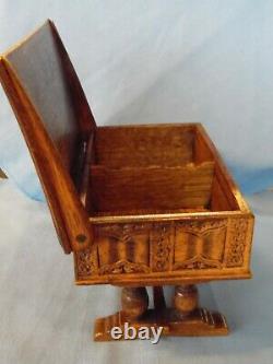 Vintage Horace Uphill Miniature Oak Chest/Coffer Doll House Furniture