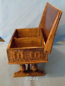 Vintage Horace Uphill Miniature Oak Chest/Coffer Doll House Furniture