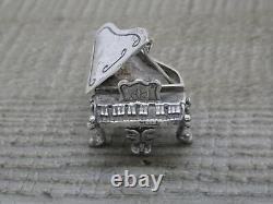 Vintage Italian Solid Silver Miniature Baby Grand Piano Opening Top Dolls House