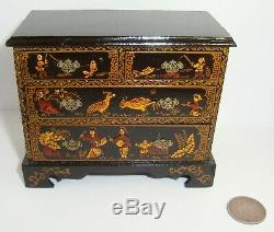 Vintage Judith Dunger Chinoiserie Dollhouse Miniature Chest Hand Painted