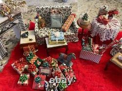 Vintage LOT Christmas Artisan Dollhouse Miniatures Presents Furniture Decor 112