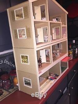 Vintage LUNDBY 4 Levels Doll House & Accessories