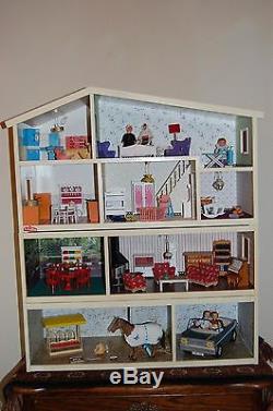 Vintage LUNDBY 4 Levels Doll House & Accessories PACKED FULL Stunning