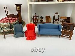 Vintage Large Lot of 107 Pieces Miniature House Parts Bed Chairs Accessories