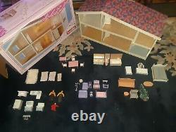 Vintage Lundby Dollhouse WithBox, Lot Of Dollhouse Furniture & Dolls #6002