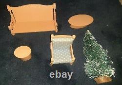 Vintage Lundby Dollhouse WithBox, Lot Of Dollhouse Furniture & Dolls #6002