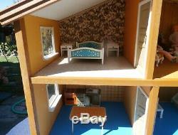 Vintage MID Century Lundby Of Sweden Doll House With Furniture And Family A + Nr