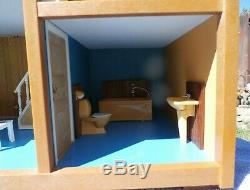 Vintage MID Century Lundby Of Sweden Doll House With Furniture And Family A + Nr