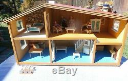 Vintage MID Century Lundby Of Sweden Doll House With Furniture And Family A + Nr