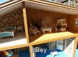 Vintage MID Century Lundby Of Sweden Doll House With Furniture And Family A + Nr