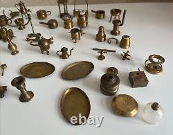 Vintage Miniature Brass Items Ideal For Dolls House Over 50 items (E21)