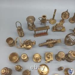 Vintage Miniature Brass Items Ideal For Dolls House Over 50 items Old Heritage