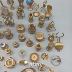 Vintage Miniature Brass Items Ideal For Dolls House Over 50 items Old Heritage