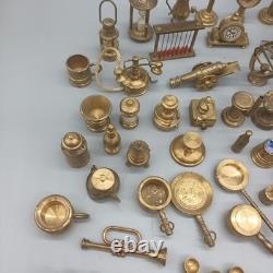 Vintage Miniature Brass Items Ideal For Dolls House Over 50 items Old Heritage