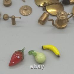 Vintage Miniature Brass Items Ideal For Dolls House Over 50 items Old Heritage