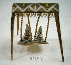 Vintage Miniature Brass Metal Doll House Furniture 8 Piece Set Made In Spain