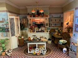 Vintage Miniature Dollhouse ARTISAN French Country Kitchen Electrified Roombox