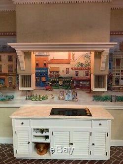 Vintage Miniature Dollhouse ARTISAN French Country Kitchen Electrified Roombox