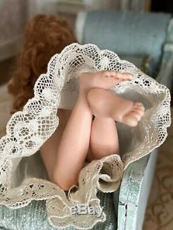 Vintage Miniature Dollhouse ARTISAN Sculpted Beautiful Blonde Woman Curly Hair