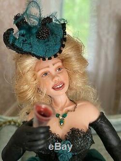 Vintage Miniature Dollhouse ARTISAN Sculpted Doll Beautiful 18th Century Lady
