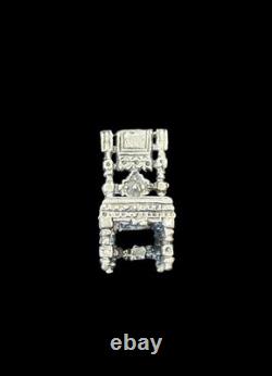 Vintage Miniature Sterling Silver Dolls house Chair / Desk Feature