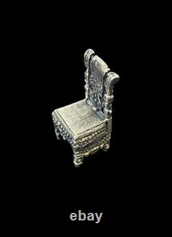 Vintage Miniature Sterling Silver Dolls house Chair / Desk Feature