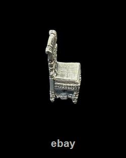 Vintage Miniature Sterling Silver Dolls house Chair / Desk Feature