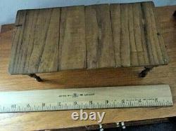 Vintage Miniature Wooden Doll House Dining Table with Leaves Orig. Owner As-is