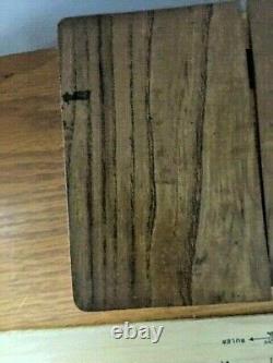Vintage Miniature Wooden Doll House Dining Table with Leaves Orig. Owner As-is